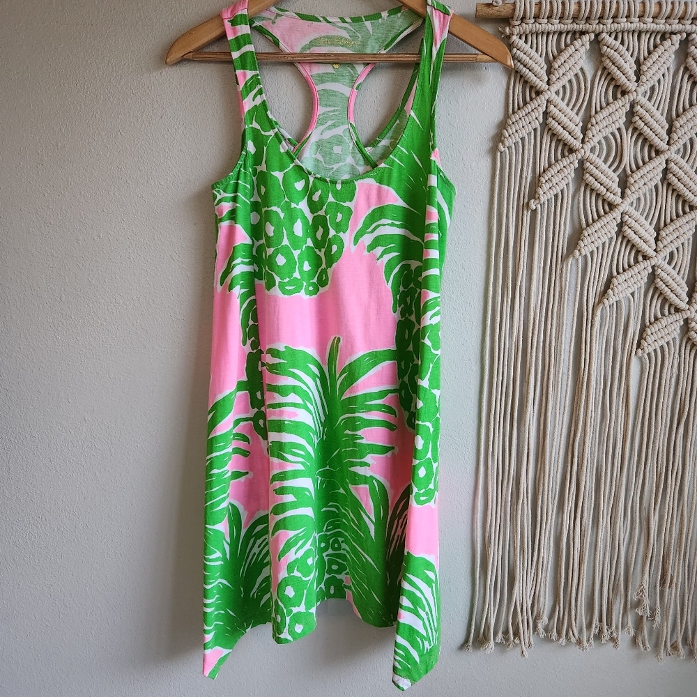 Lilly Pulitzer Pink Green Pineapple Print Dress | XS | Tropical‎ Resort Preppy